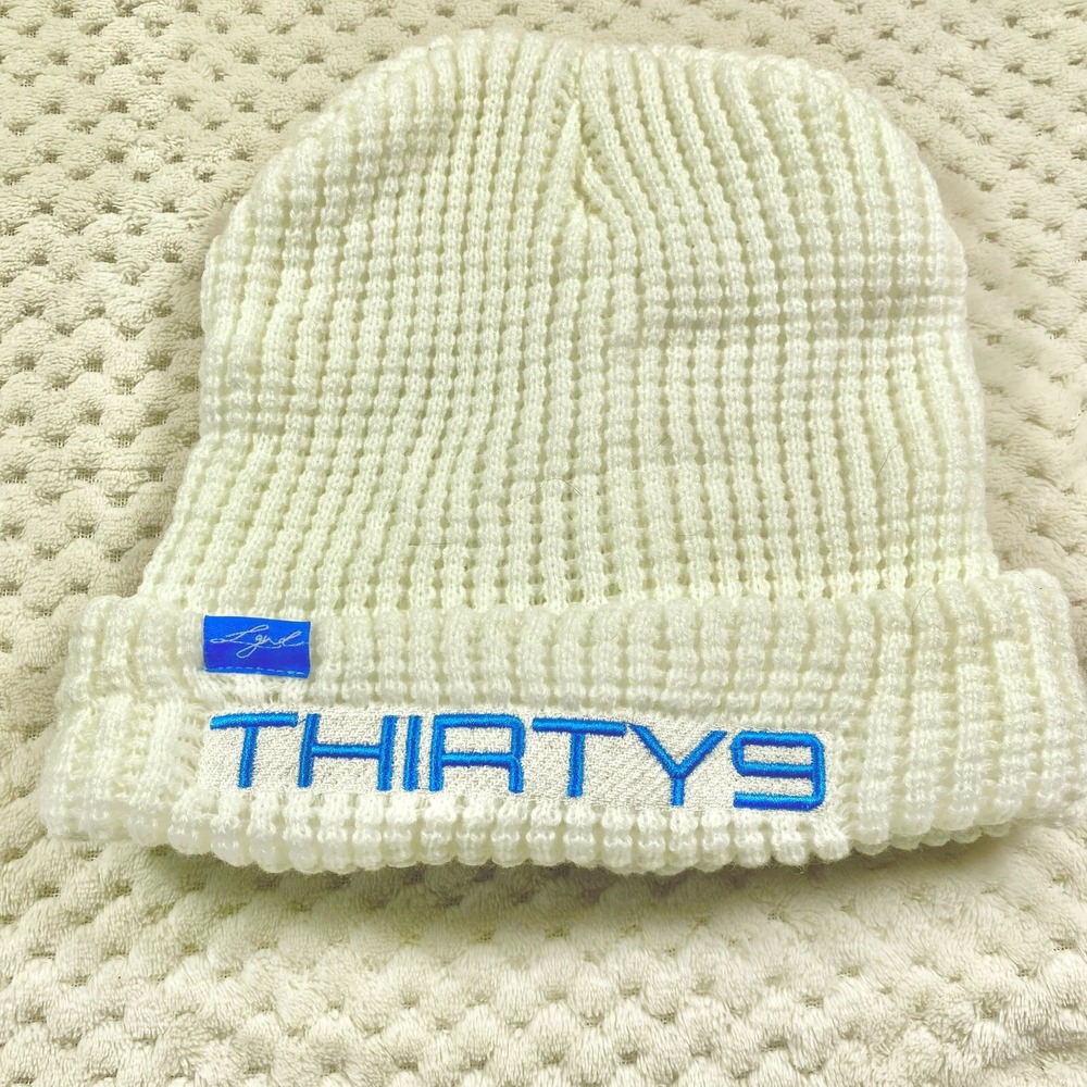 LGND Winter Beanie Off White Knit Ski Hat Thirty9 Cuffed Cap Mens Womens